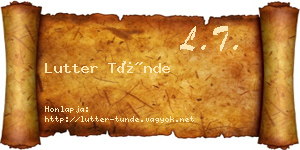 Lutter Tünde névjegykártya